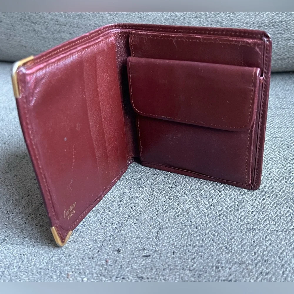 Cartier Leather Bifold Wallet with Gold Accents
